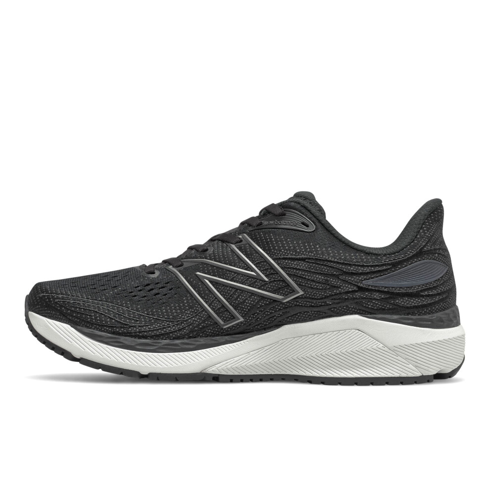 New Balance Men's Fresh Foam X 860 V12 Running Shoe  Black/White  8 N