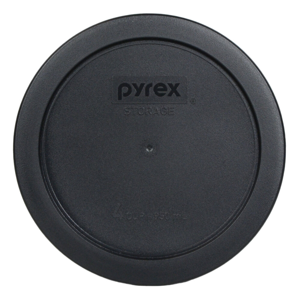 Pyrex Bundle - 2 Items: 7201-PC 4-Cup Black Plastic Food Storage Lids