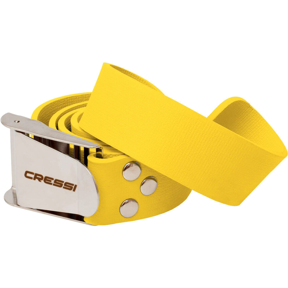 cressi Quick-Release Elastic Belt with Metal Buckle  Yellow  One Size