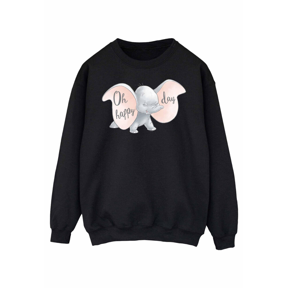 (M, Black) Disney Womens/Ladies Dumbo Happy Day Sweatshirt