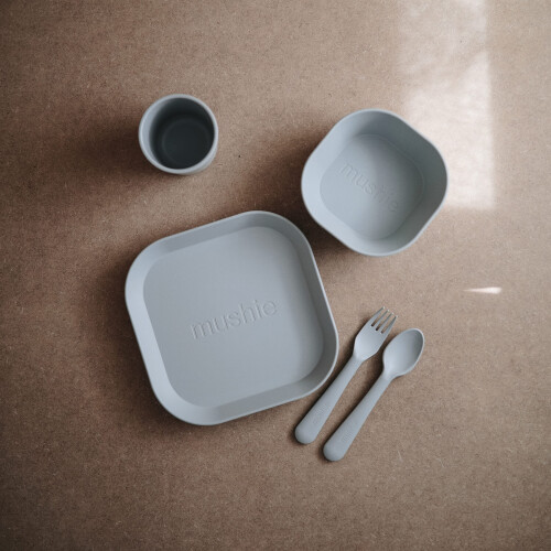 mushie Flatware Fork and Spoon Set for Kids | Made in Denmark (Cloud) 2