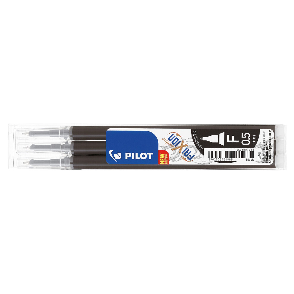 Pilot Refills for Frixion Point Rollerball 0.5 mm (Pack of 3) - Black