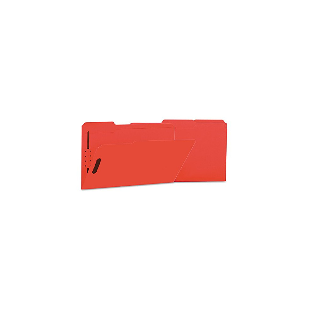 Universal One Manila Folders  2 Fasteners  1/3 Tab  Legal  Red  50/BX