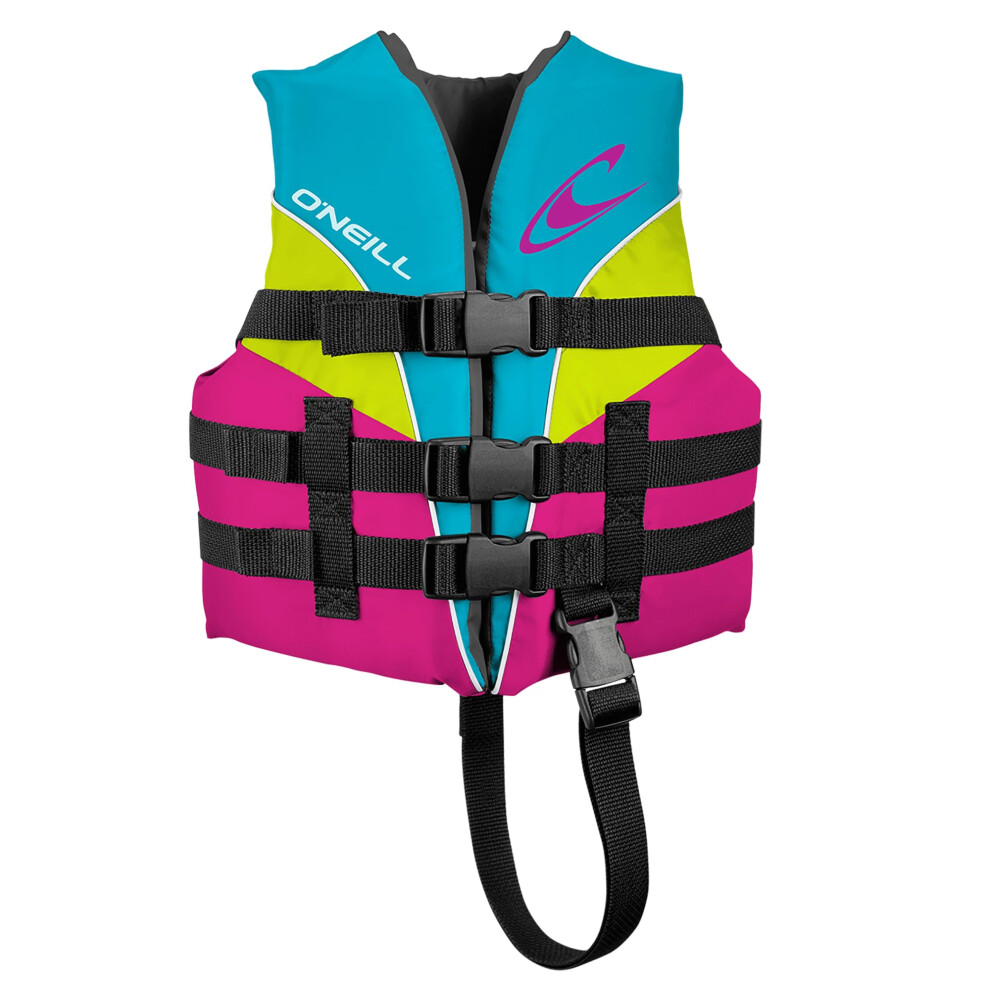 O'Neill Child Superlite USCG Life Vest Turquoise/Berry/Lime/White 1sz