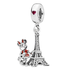 (MINNIE EIFFEL TOWER DANGLE CAHRM sterling silver fits in pandora bracelet ) DISNEY sterling silver charm fits pandora bracelet