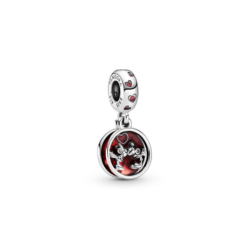 (MICKY MINNIE LOVE KISSES Dangle charm  sterling silver fits in pandora bracelet ) DISNEY sterling silver charm fits pandora bracelet