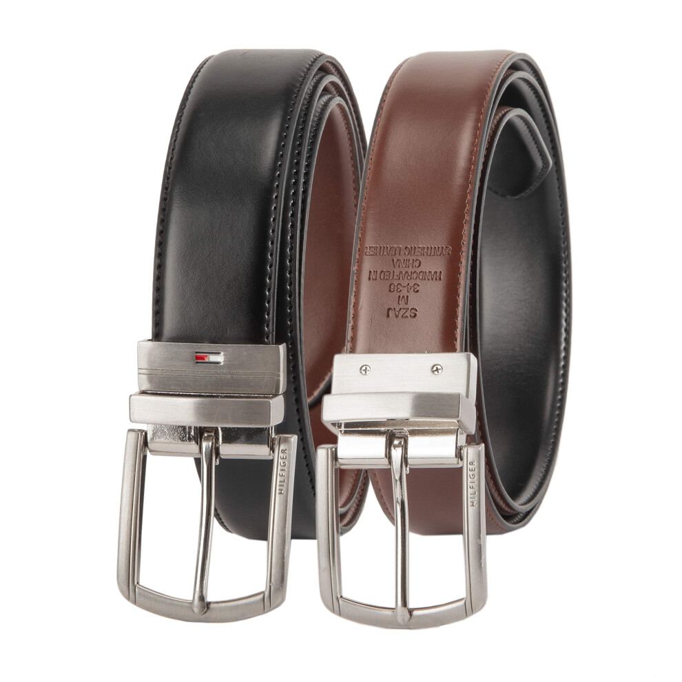 Tommy Hilfiger Mens Reversible Belt  Rich BlackBrown  X-Large (42-44)