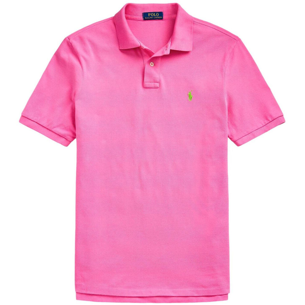 Ralph Lauren Mens classic Fit Mesh Pony Logo Polo Shirt (M  MauiPink)