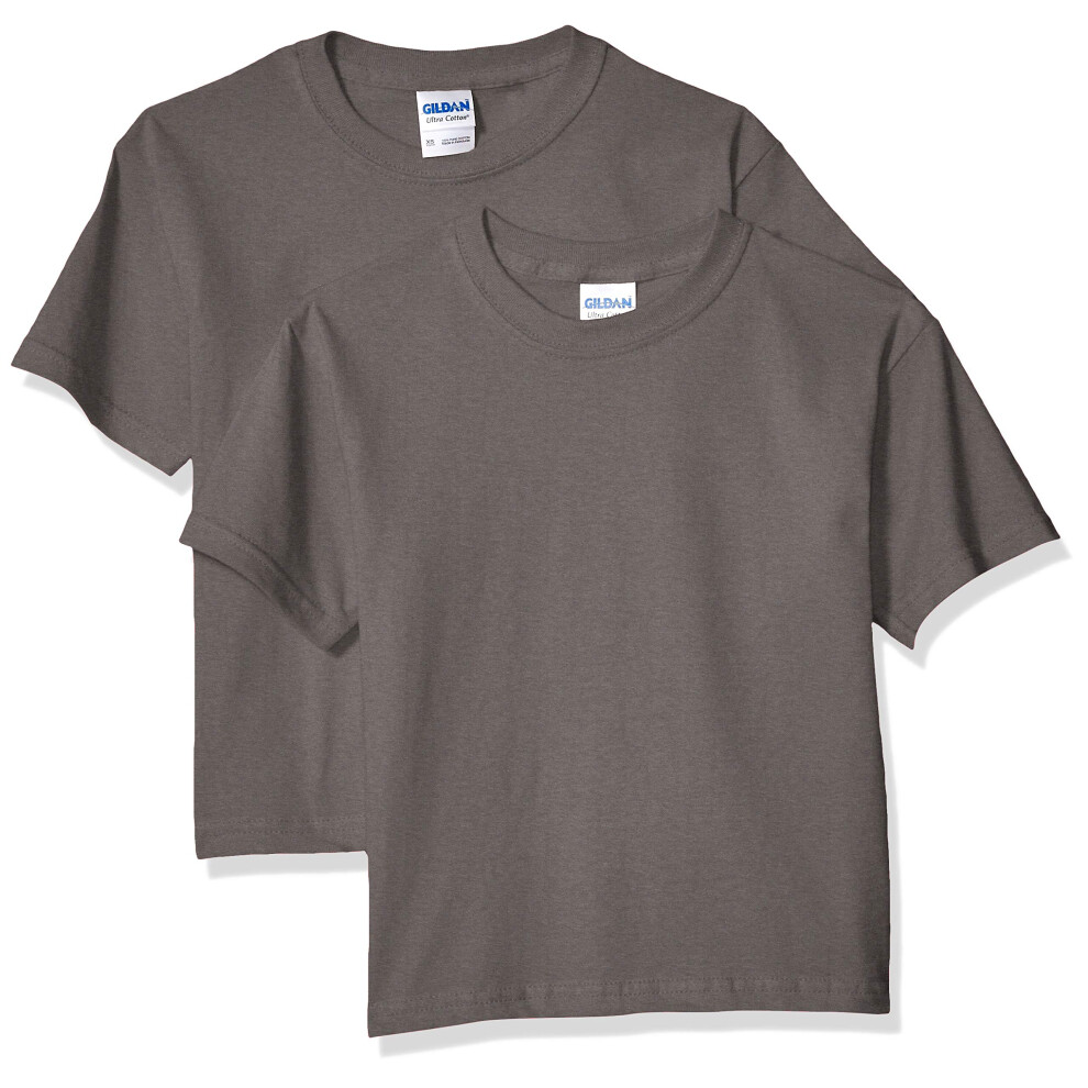 gildan Kids Big Ultra cotton Youth T-Shirt  2-Pack  charcoal  X-Large