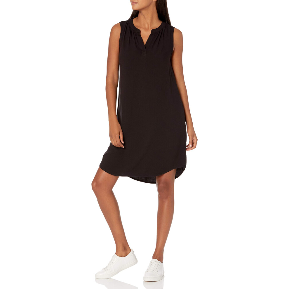 Amazon Essentials Womens Sleeveless Woven Shift Dress  Black  X-Small