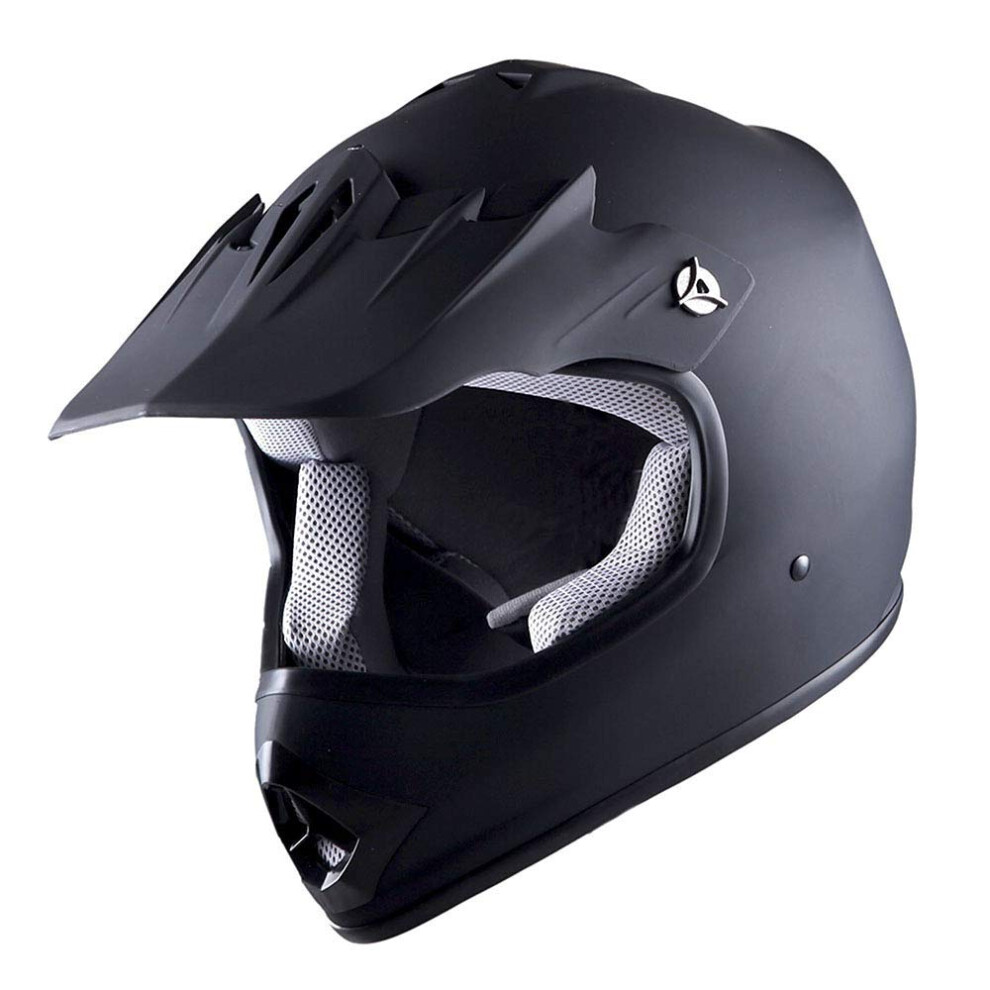 WOW Youth Kids Motocross BMX MX ATV Dirt Bike Helmet Racing Matt Black