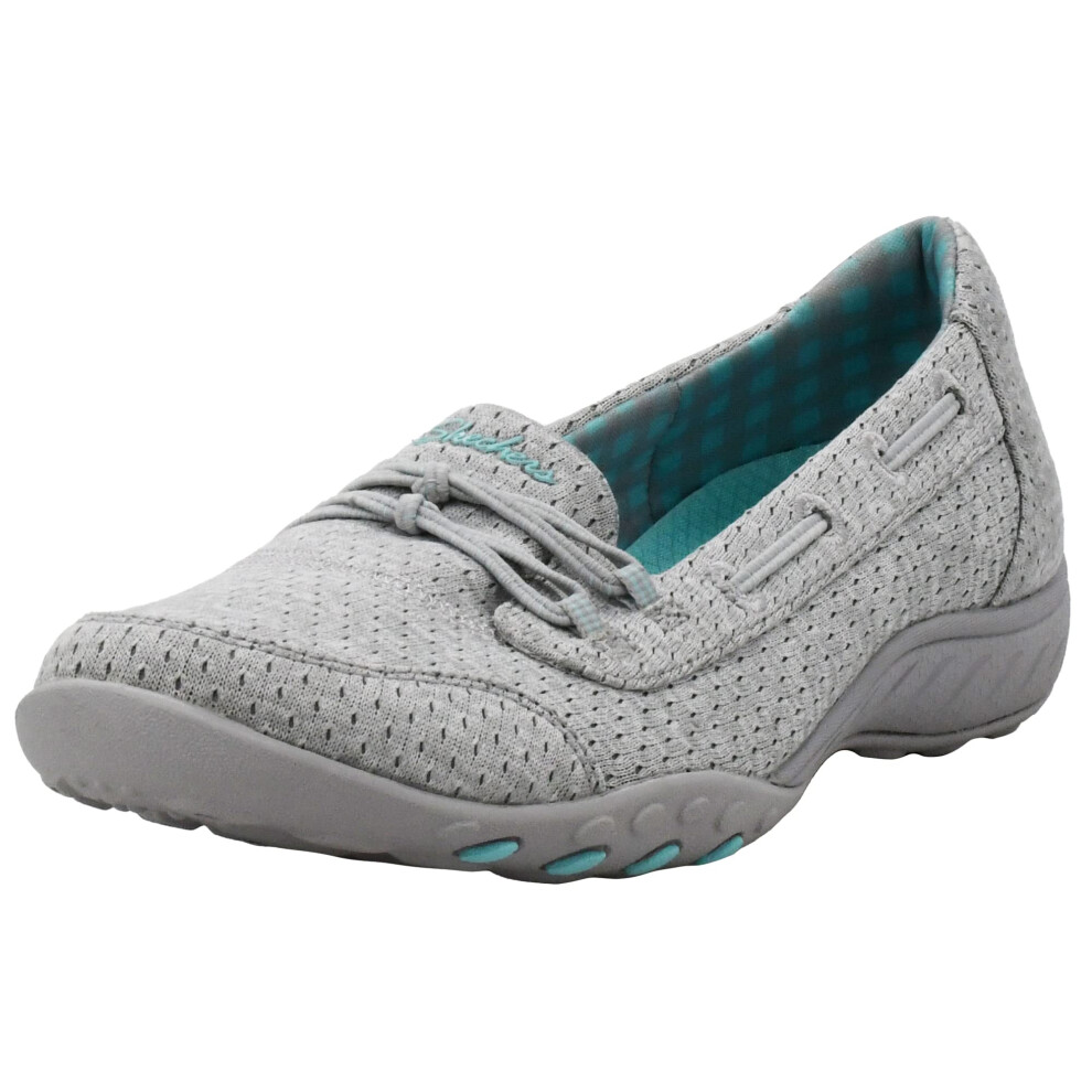 Skechers Women Breathe-Easy - Good Influence Sneaker  Grey Aqua  6.5 W