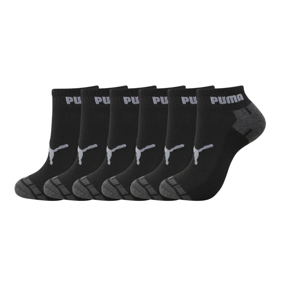 PUMA Men's 6-Pack Quarter Crew Socks  Charcoal  10-13 US (P116381-010)