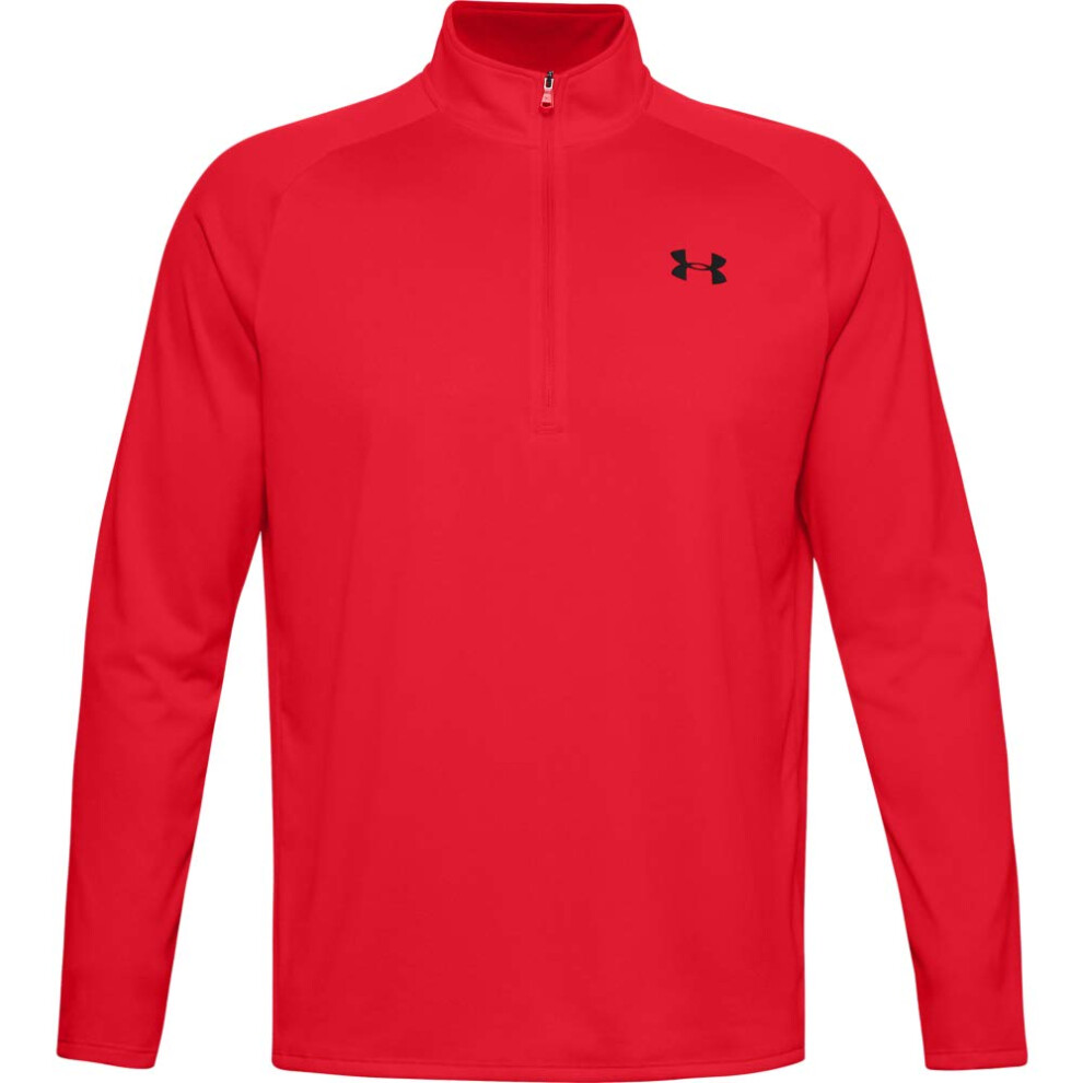 Under Armour Mens Tech 20 12 Zip-Up T-Shirt   Red (602)Black   X-Small