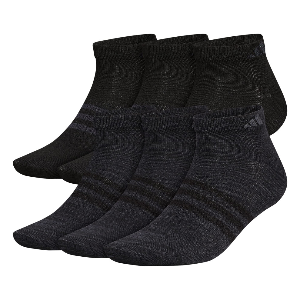 adidas Men's Superlite Low Cut Socks (6-Pair)  Black/Night Grey  Large