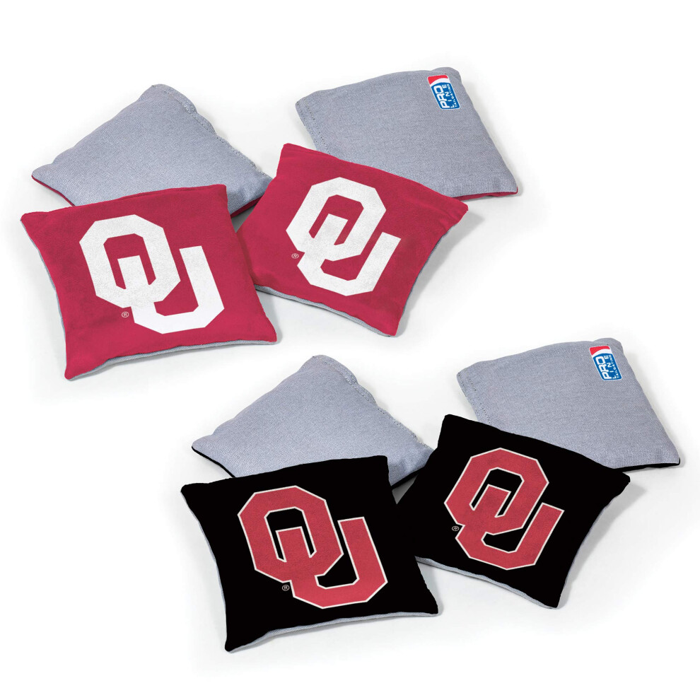 Wild Sports NCAA Oklahoma Sooners 8pk Dual Sided Bean Bags  Team Color