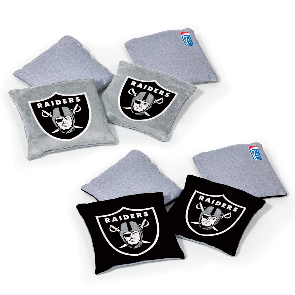 Wild Sports NFL Las Vegas Raiders 8pk Dual Sided Bean Bags  Team Color