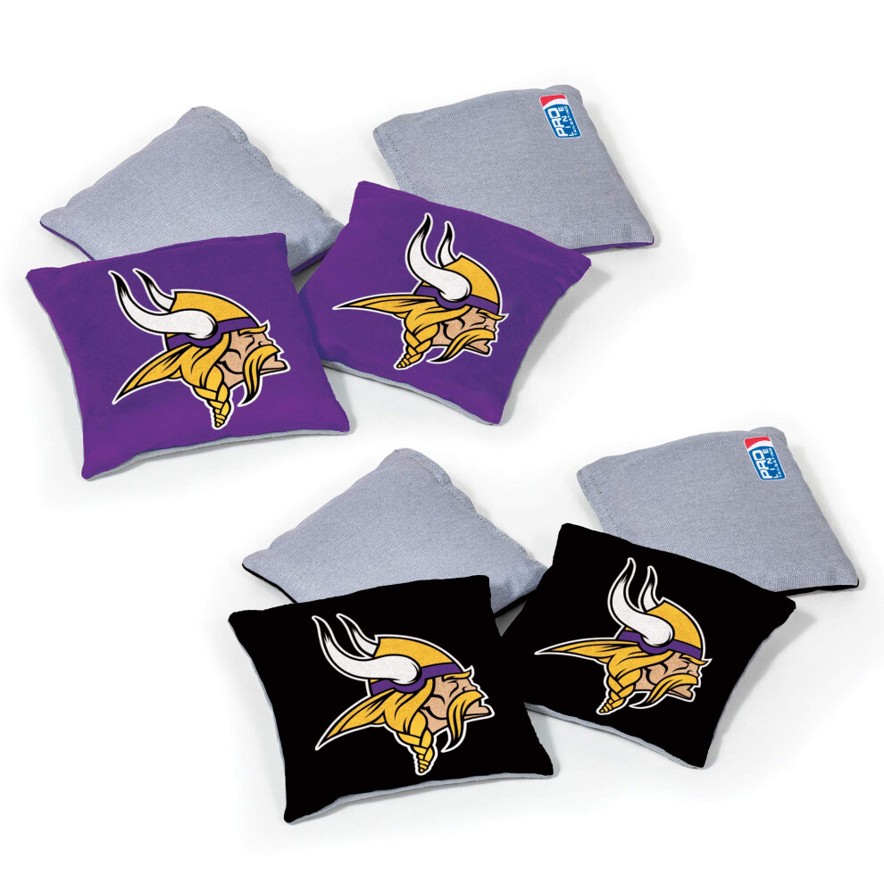 Wild Sports NFL Minnesota Vikings 8pk Dual Sided Bean Bags  Team Color