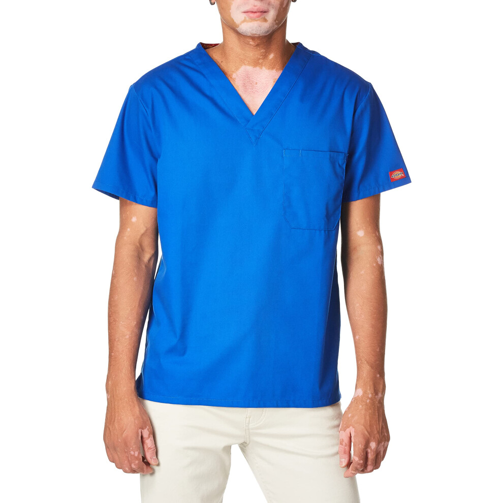 Dickies mens Signature V-neck medical scrubs shirts  Royal  X-Small US