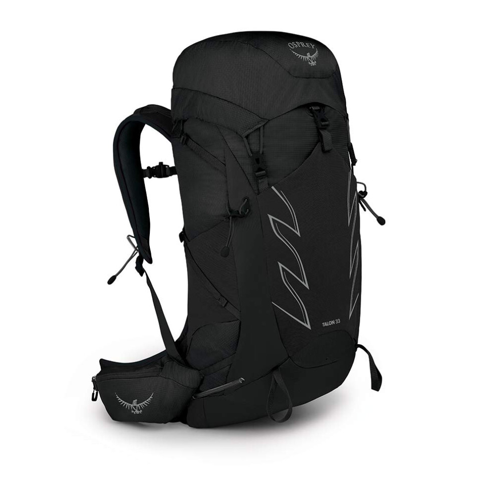 Osprey Talon 33L Mens Hiking Backpack with Hipbelt  Stealth Black  LXL