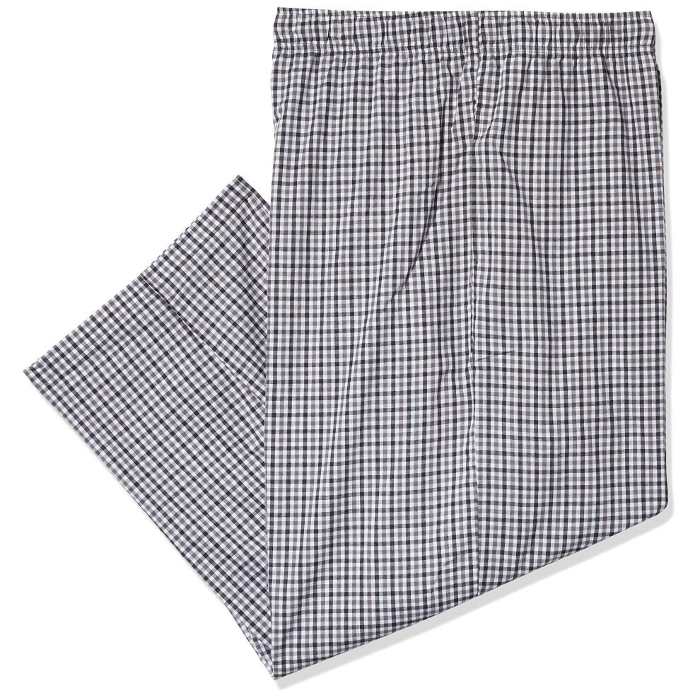 Fruit of the Loom Men's Woven Sleep Pajama Pant  Ebony Plaid  5X-Large