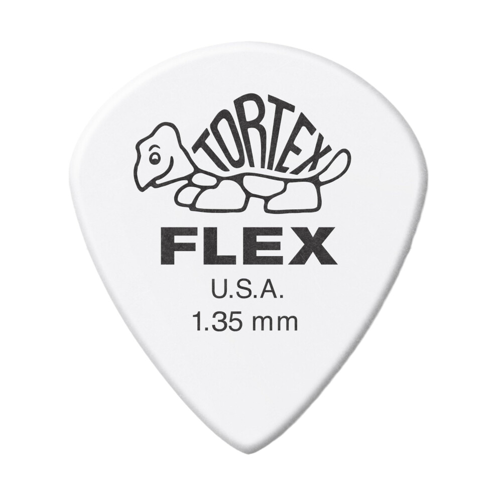 Jim Dunlop Tortex Flex Jazz III  1.35mm  White Guitar Picks (468P1.35)