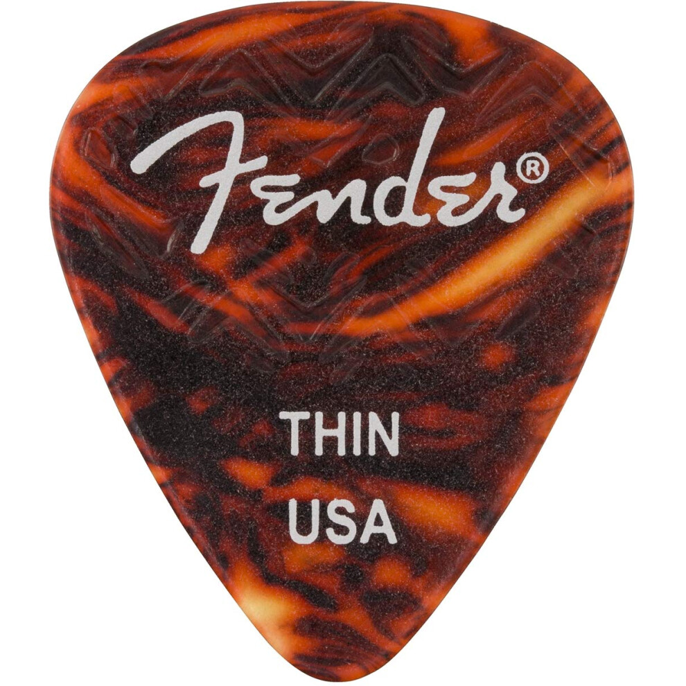 Fender Wavelength Guitar Picks 351 Shape  Tortoise Shell  Thin  6-Pack