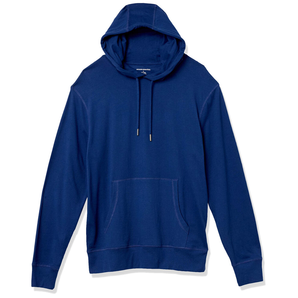 Amazon Essentials Mens Lightweight Jersey Pullover Hoodie  Blue  Large