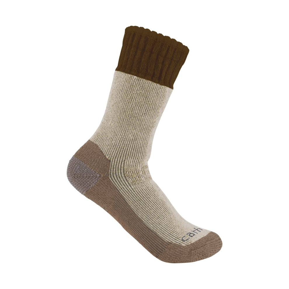 carhartt Mens Heavyweight Synthetic-Wool Blend Boot Sock  Brown  Large