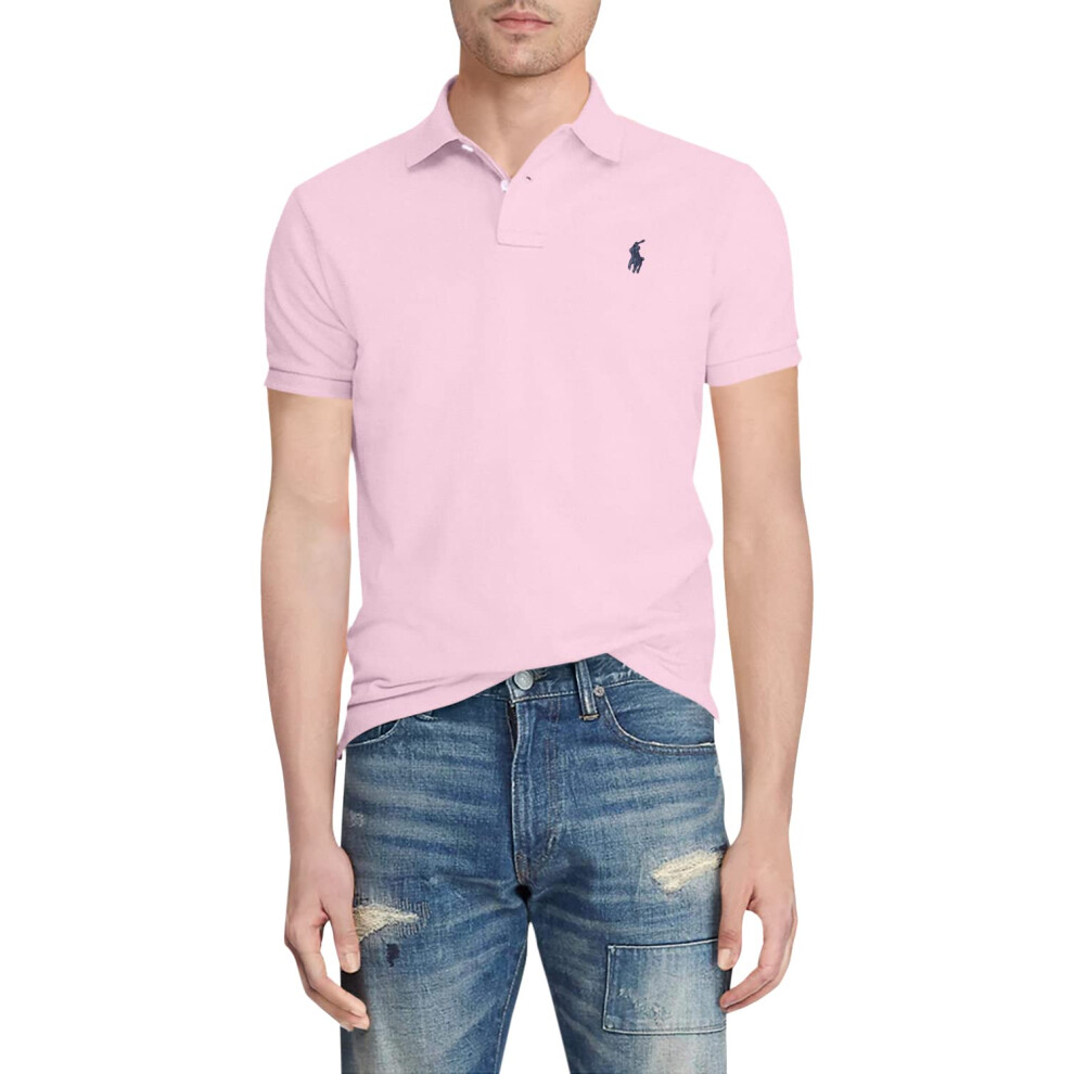 Polo Ralph Lauren classic Fit Mesh Polo Shirt  carmel Pink 2017  Large