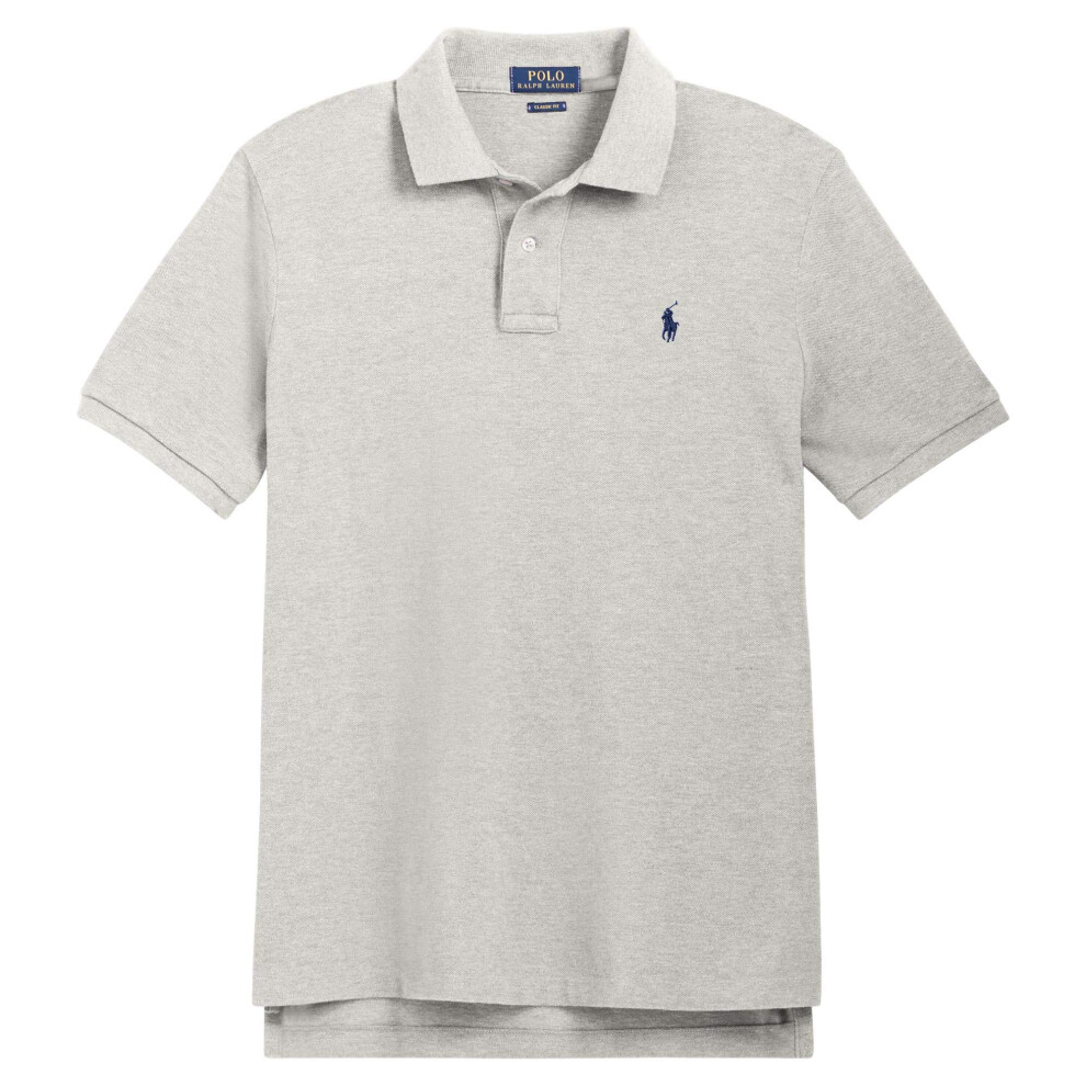 Polo Ralph Lauren Classic Fit Mesh Pony Logo Polo Shirt (M  BasicGrey)