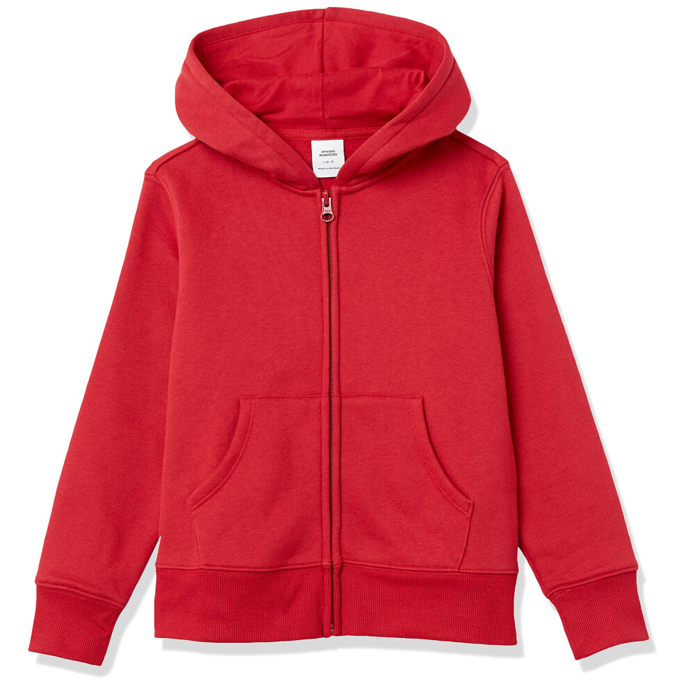 Amazon Essentials Girls' Fleece Zip-Up Hoodie Sweatshirt  Red  X-Large