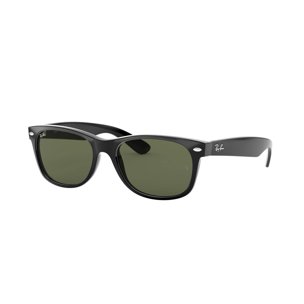 Ray-Ban RB2132 New Wayfarer Square Sunglasses  Black/G-15 Green  58 mm