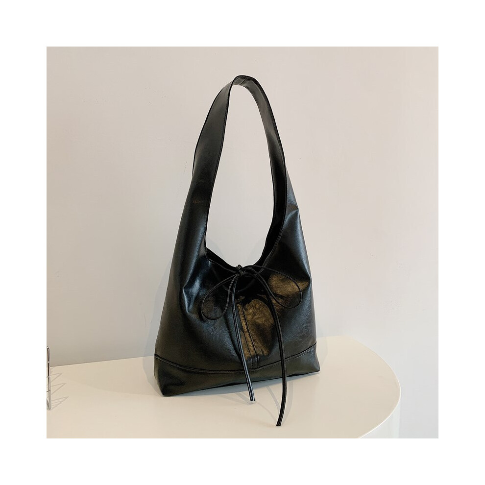 (Black) Trendy Medium Soft Pu Bucket Bag For Women With Chic Single Shoulder Strap And Elegant Appearance-image-OPC-PFKM27Y-NEW