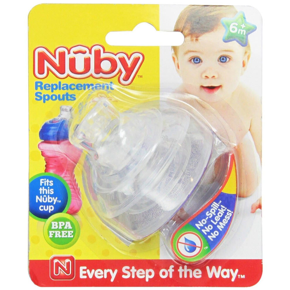 Nuby (5 Packs) 10 Count Super Spout No Spill Replacement Spouts  Clear