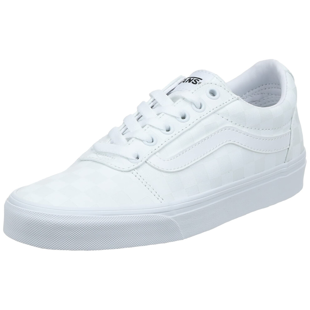 Vans Womens Ward canvas Sneaker  White checkerboard White White W51  1