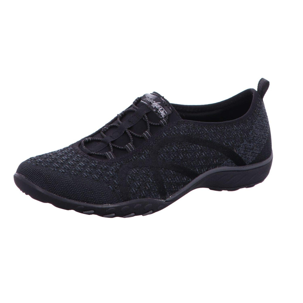 Skechers womens Breathe-easy - Fortuneknit Fashion Sneaker  Black  5 U