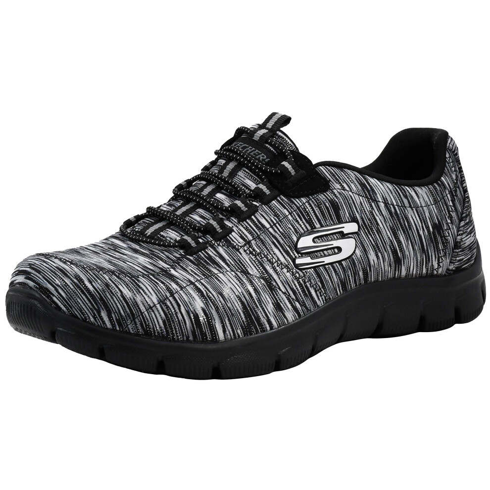 Skechers Women's Empire Game On Fashion Sneaker  Black Charcoal  7 W U