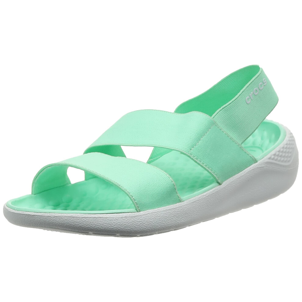 Crocs Women's LiteRide Stretch  Beach Sandals  Neo Mint/Almost White