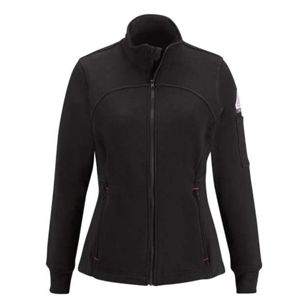 Veste polaire zipp?e Bulwark pour femme - M?lange coton/?lasthanne - Noir
