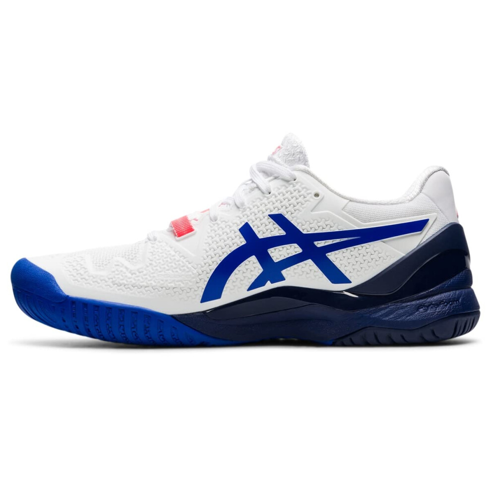 ASICS Women's Gel-Resolution 8 Tennis Shoes  5  White/Lapis Lazuli Blu