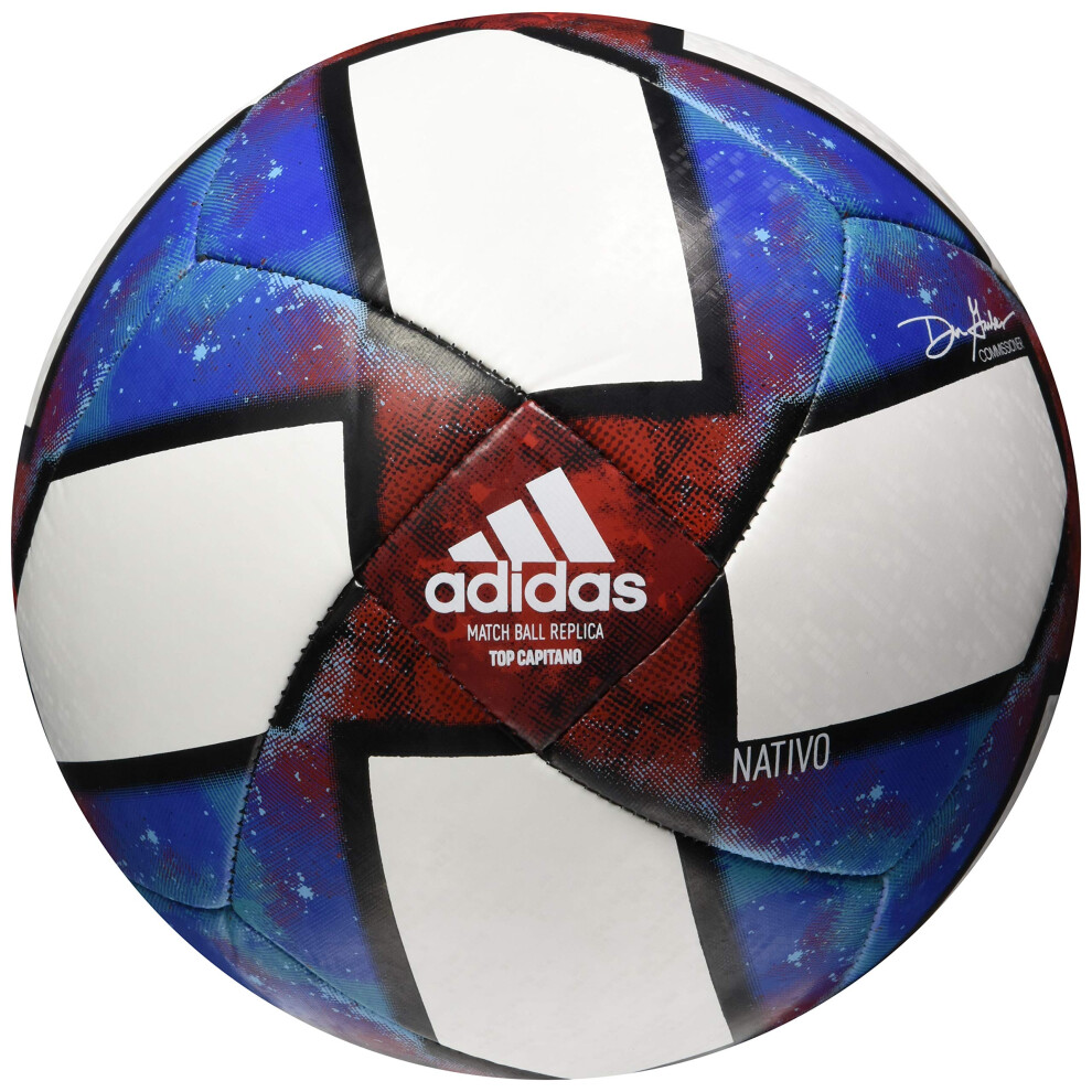 adidas MLS Top capitano Soccer Ball WhiteBlackFootball BlueActive Red