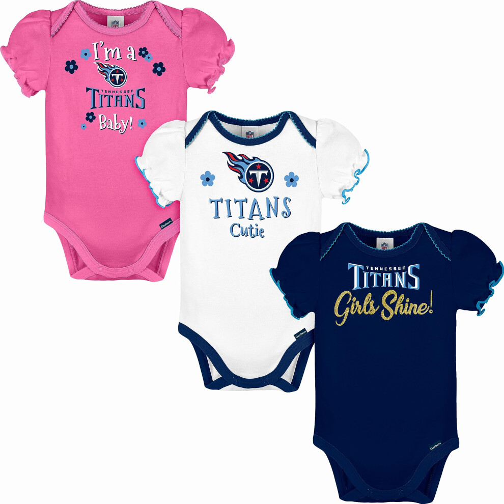 NFL baby girls 3 Pack Short Sleeve Bodysuit  Team Color  6-12 Months U