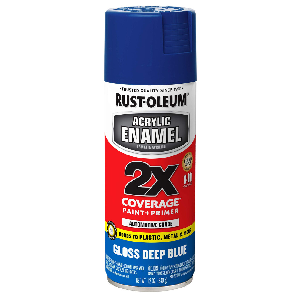 Rust-Oleum 271942 Acrylic Enamel 2X Spray Paint  12 oz  gloss Deep Blu