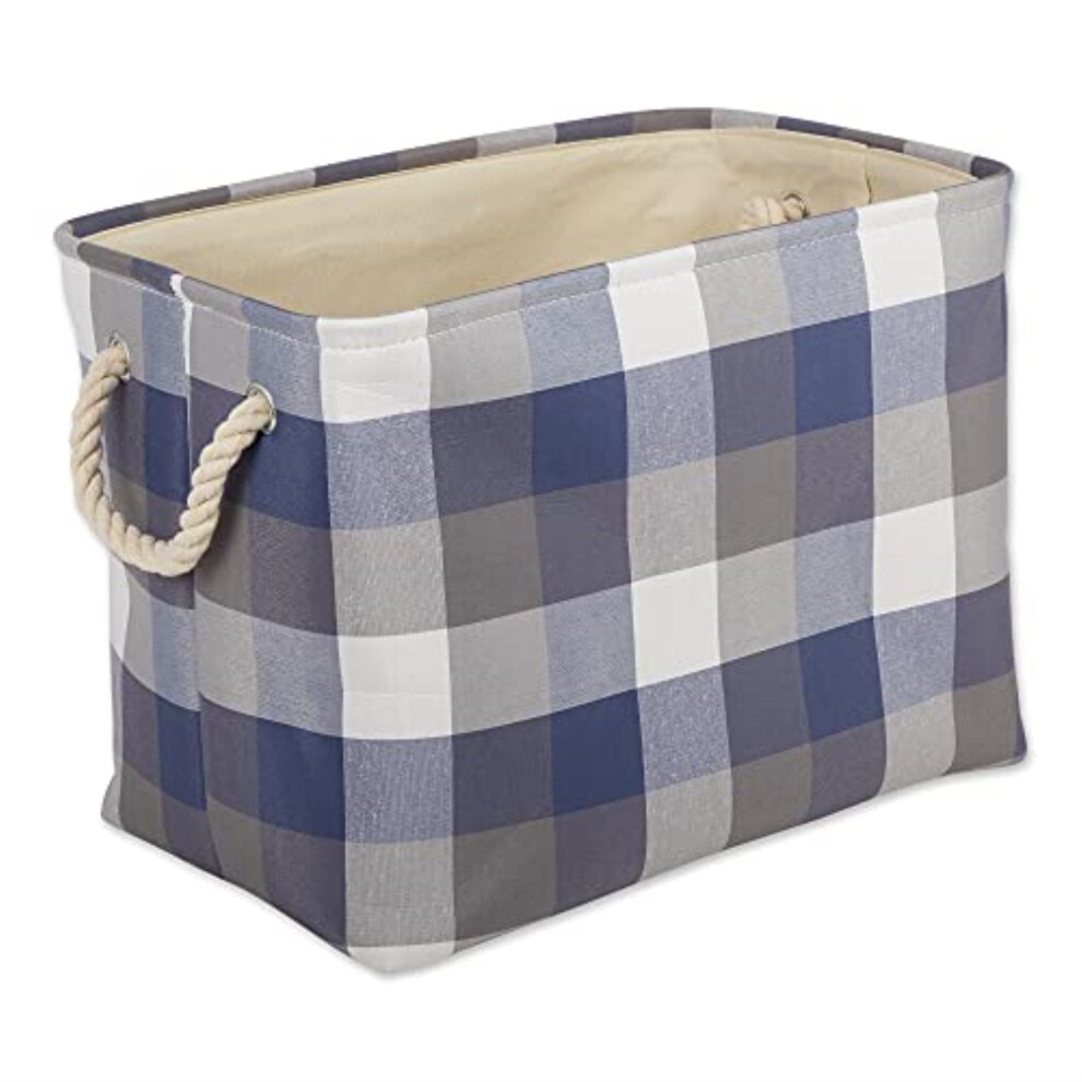 DII Polyester Bin Tri Color French Blue Rectangle Medium 16x10x12