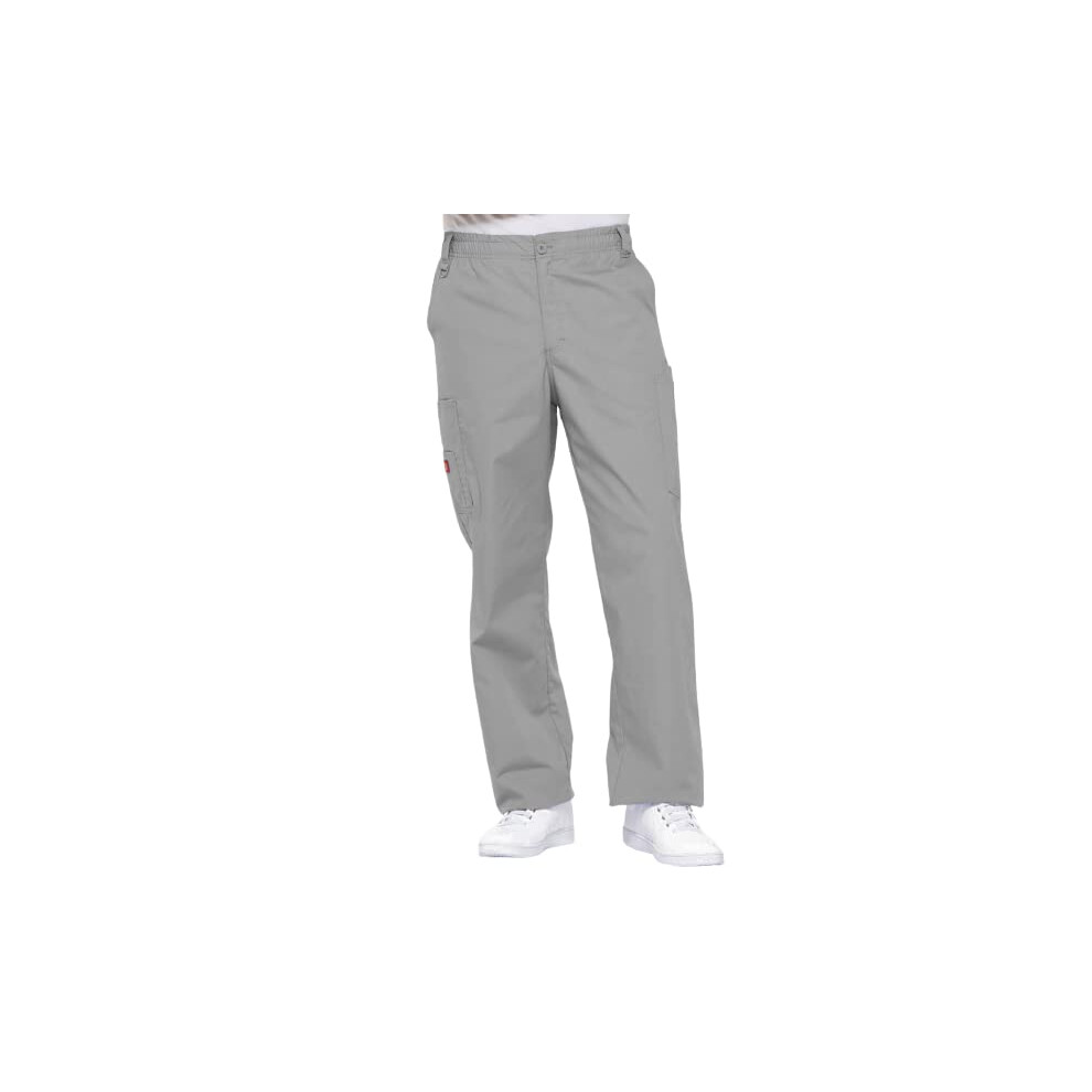 Dickies Mens Big Signature Elastic Waist Scrubs Pant  grey  Medium Tal