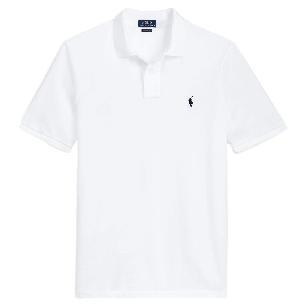 Polo Ralph Lauren classic Fit Mesh Pony Logo Polo Shirt (L  BasicWhite