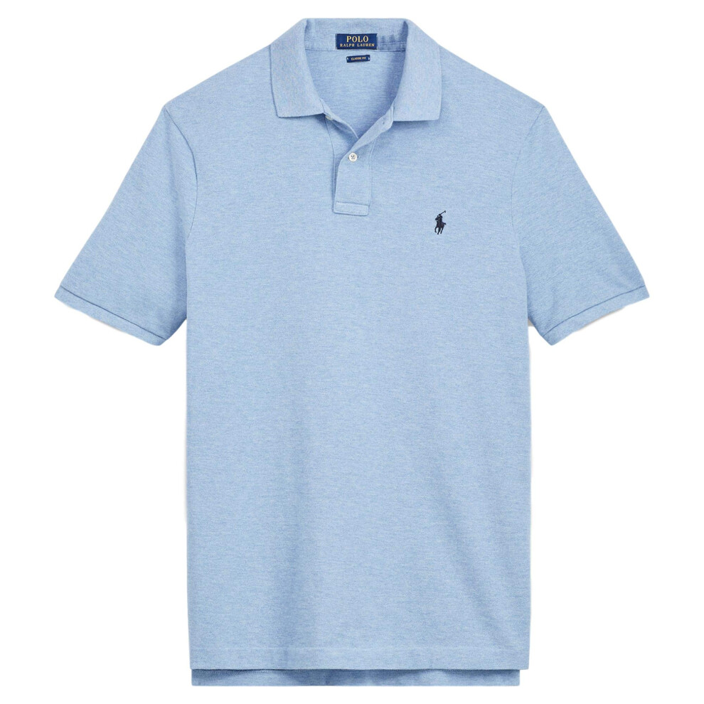 Polo Ralph Lauren Classic Fit Mesh Pony Logo Polo Shirt (L  JamicaBlue