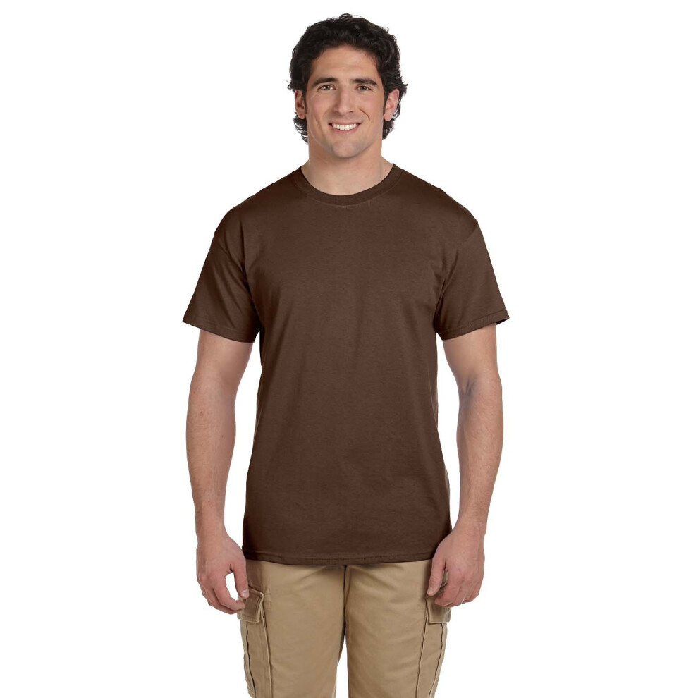 Fruit of the Loom 5 oz  100% Heavy cotton HD T-Shirt  Medium  chocolat