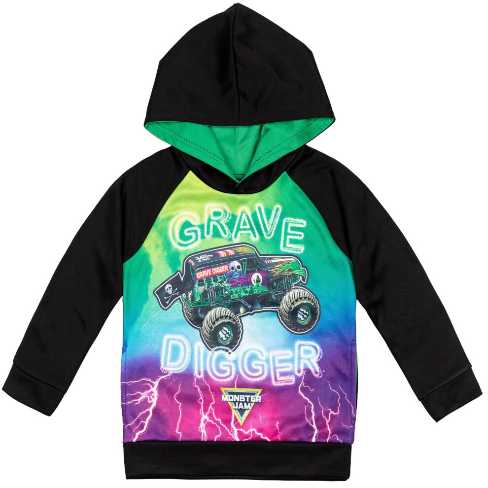 Monster Jam Trucks Grave Digger Little Boys Fleece Hoodie Black/Green